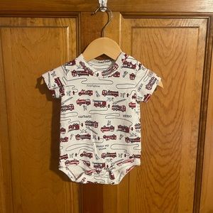 Carhartt fire truck onesie